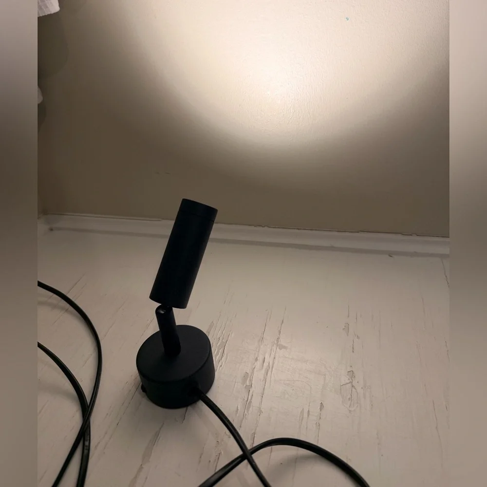 Black adjustable wall Mount plug in spot light with step on and off